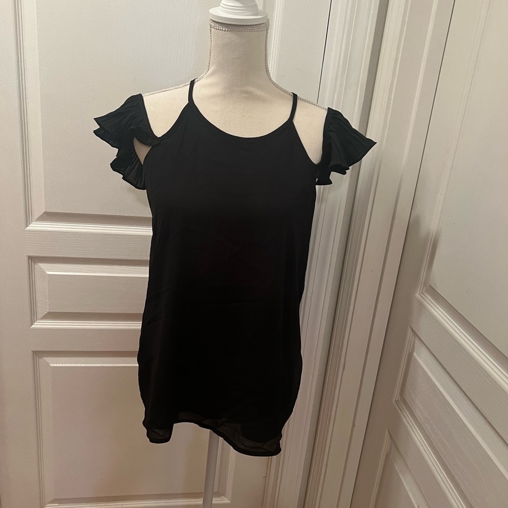 Shine star black polyester blouse Size L